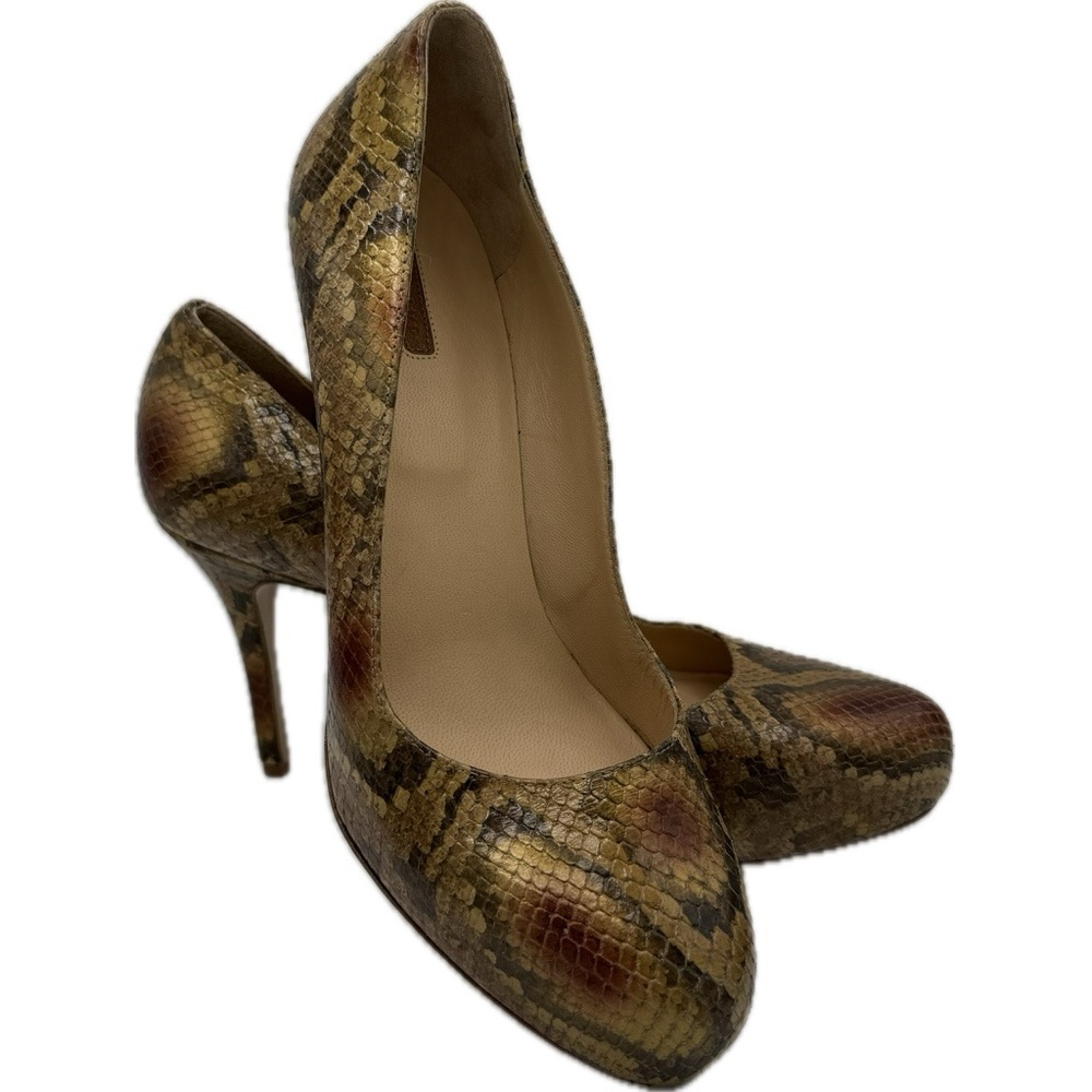 LONGCHAMP PARIS Snakeskin Patterned High Heels sz 9